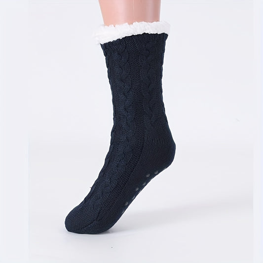 Cozy Fuzzy Socks With Grip Pads Winter Warm Slipper Socks