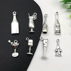 21pcs Wine Bottle Opener Shape Pendants for DIY Jewelry Making