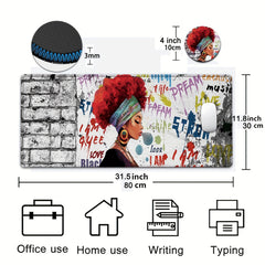 African American Girl Queen Women Mouse Pad XL