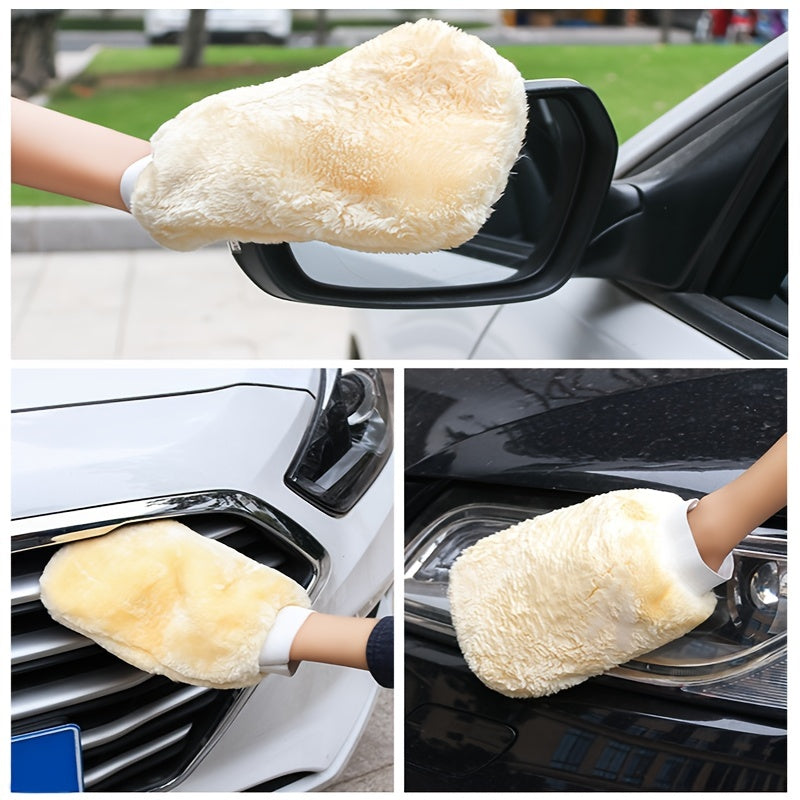 Waterproof Car Wash Microfiber Gloves Soft Thickened Wool Plush Cleaning Mit