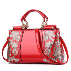 Bridal Wedding Purse Patent Handbag Large Capacity Shoulder Bag