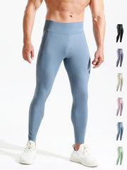 Men's High Waist Compression Legging Breathable Tights