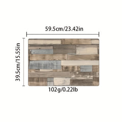 Wood Printed Anti Fatigue Kitchen Rug Waterproof Non Slip