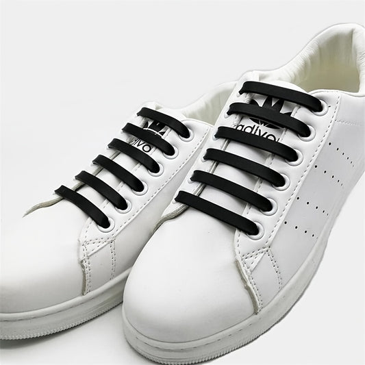 Silicone Tieless Lazy Shoe Laces Waterproof I-shaped Shoe Laces