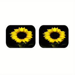 4pcs 3D Sunflower Car Floor Mats - Water Absorbent, Non-Slip, Stain Resistant