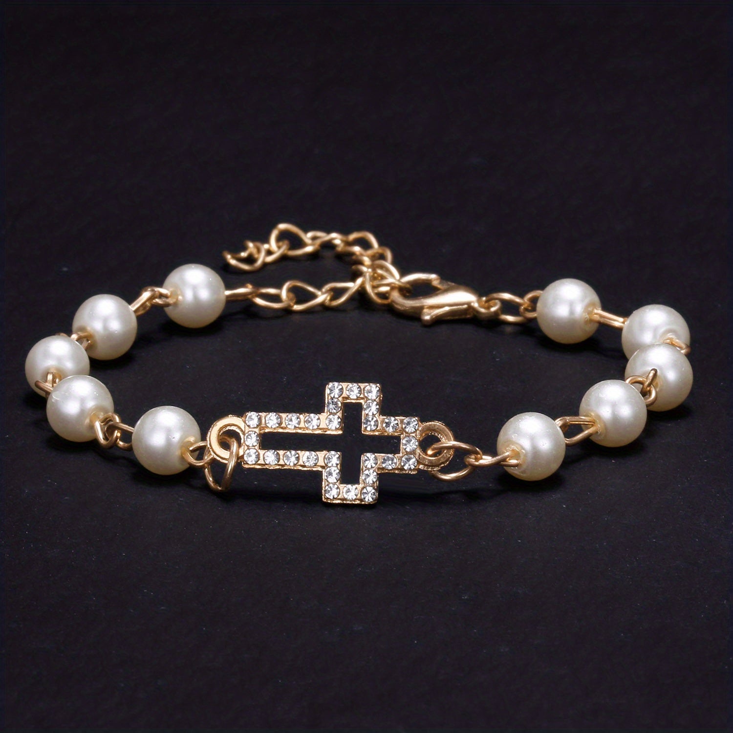 Y2K Faux Pearls Beaded Chain Bracelet for Women
