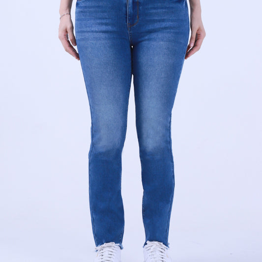  High Stretch Fringe Trim Skinny Jeans