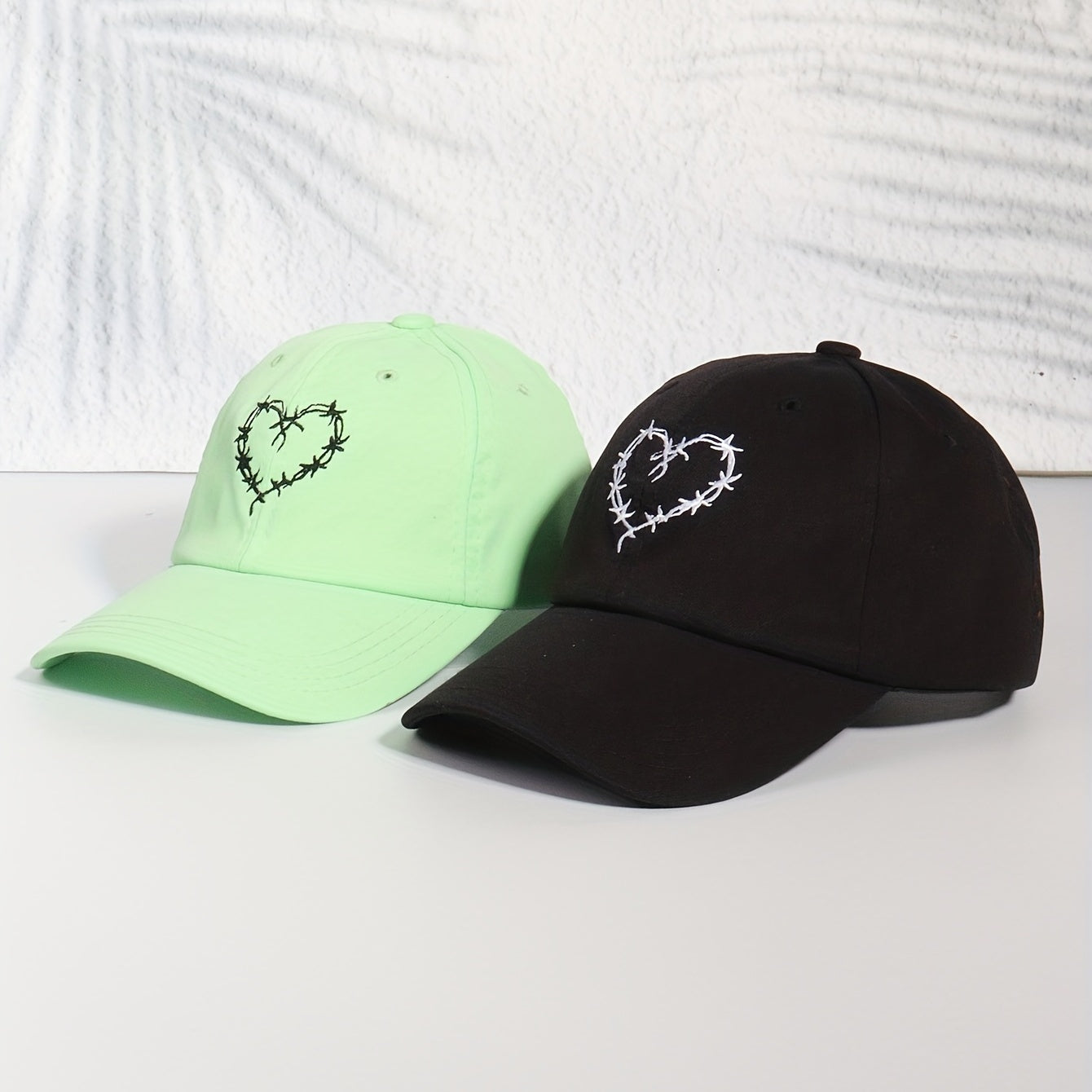 Couple Baseball Cap Heart Embroidery Sun Hat Adjustable Dad Hats