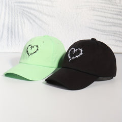 Couple Baseball Cap Heart Embroidery Sun Hat Adjustable Dad Hats