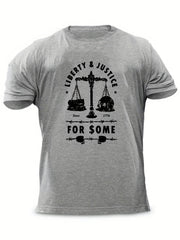 Men's Liberty & Justice Print Tee Crew Neck T-shirt