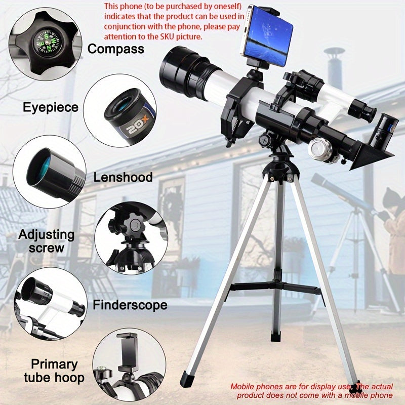 Kids Telescope with Tripod Stand 60X Magnification ABS Material