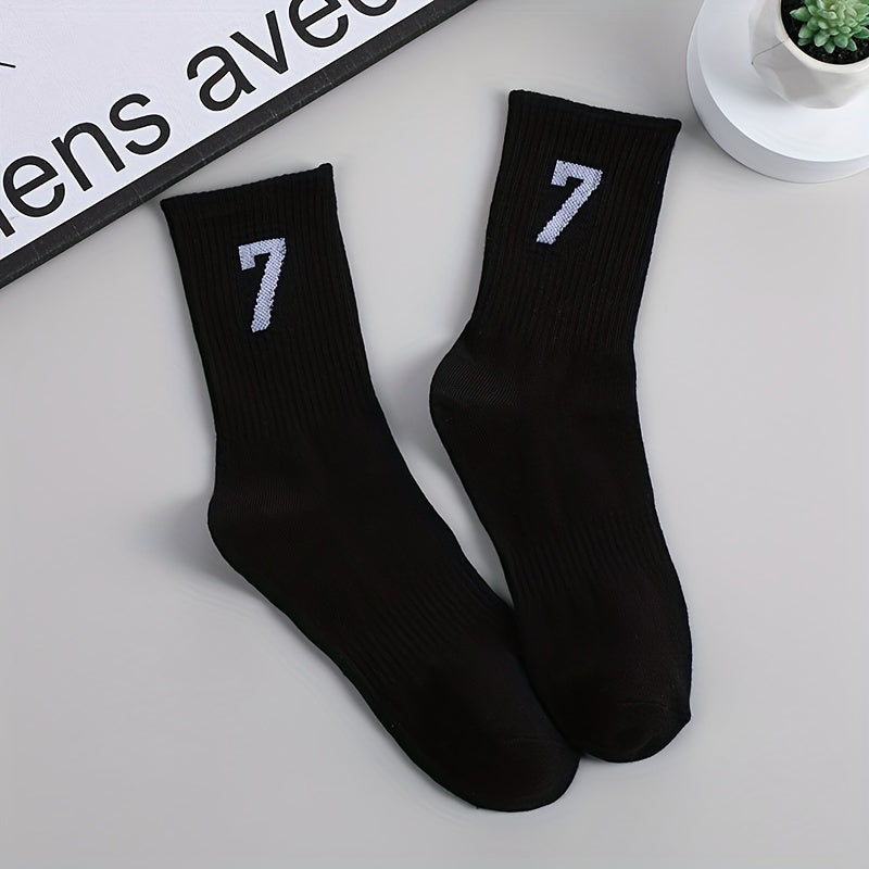 Number Print Socks Mid Tube Women's Stockings