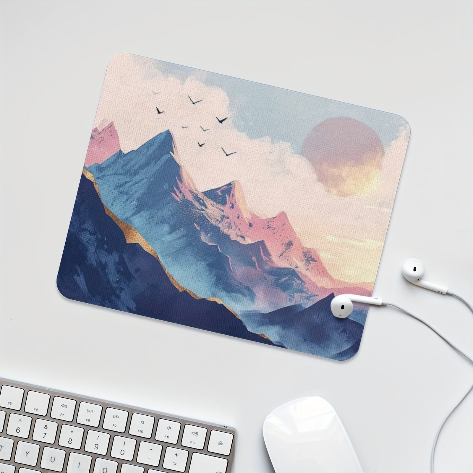 Mountain Mouse Pad Natural Art Mouse Pad Square Waterproof Mouse Pad