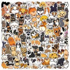 100 Pack Cartoon Dog Vinyl Stickers Self Adhesive Decals