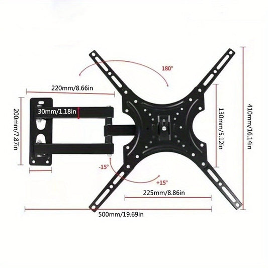 TV Wall Mount Bracket Holder Adjustable Angle 25-66 cm Load 9.98KG