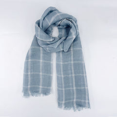 Plaid Linen Tassel Scarf Outdoor Sunscreen Head Wrap