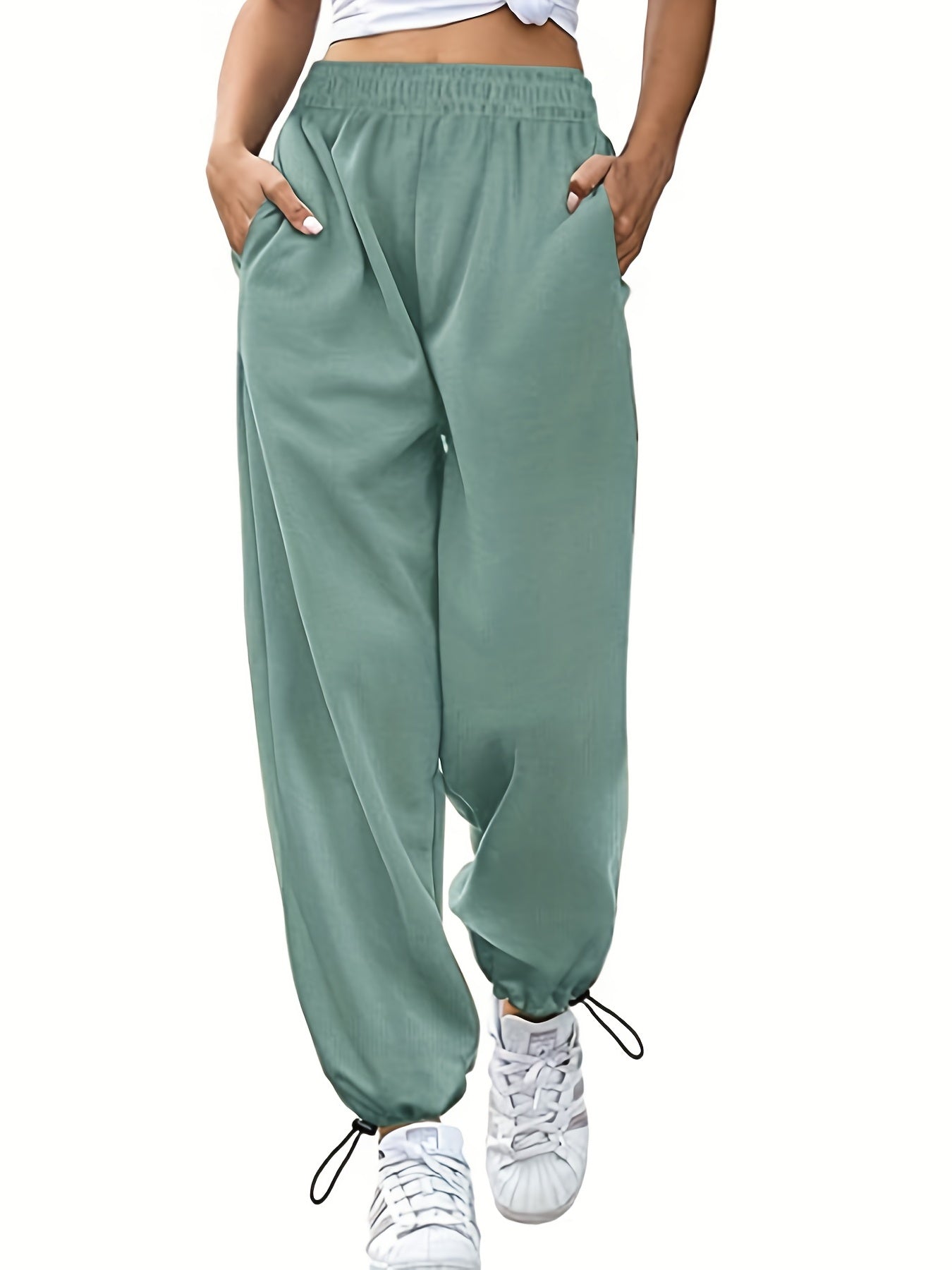  Casual SweatPants Women's Solid Elastic Joggers