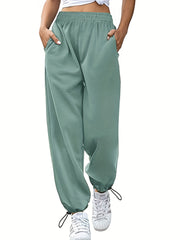  Casual SweatPants Women's Solid Elastic Joggers