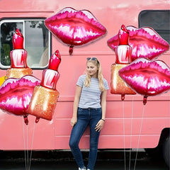 4pcs Red Lips Balloons Foil Mylar Balloons for Party