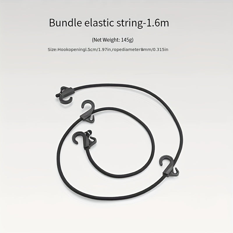 1pc Elastic Recreational Strap With Double Hook for Camping Storage