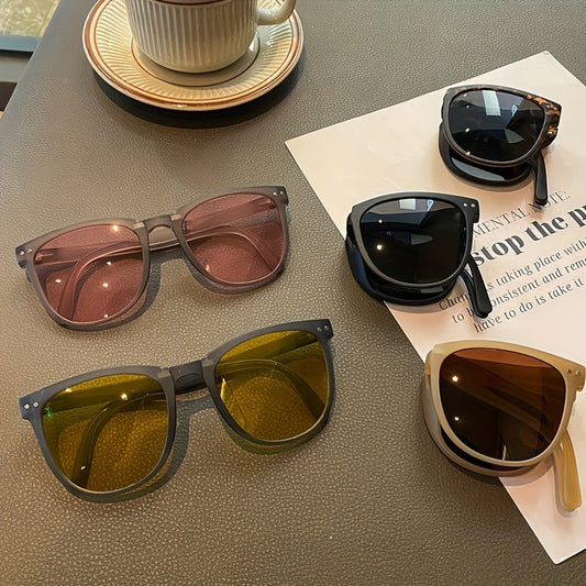 Square Foldable Sunglasses UV400 Anti Glare Glasses