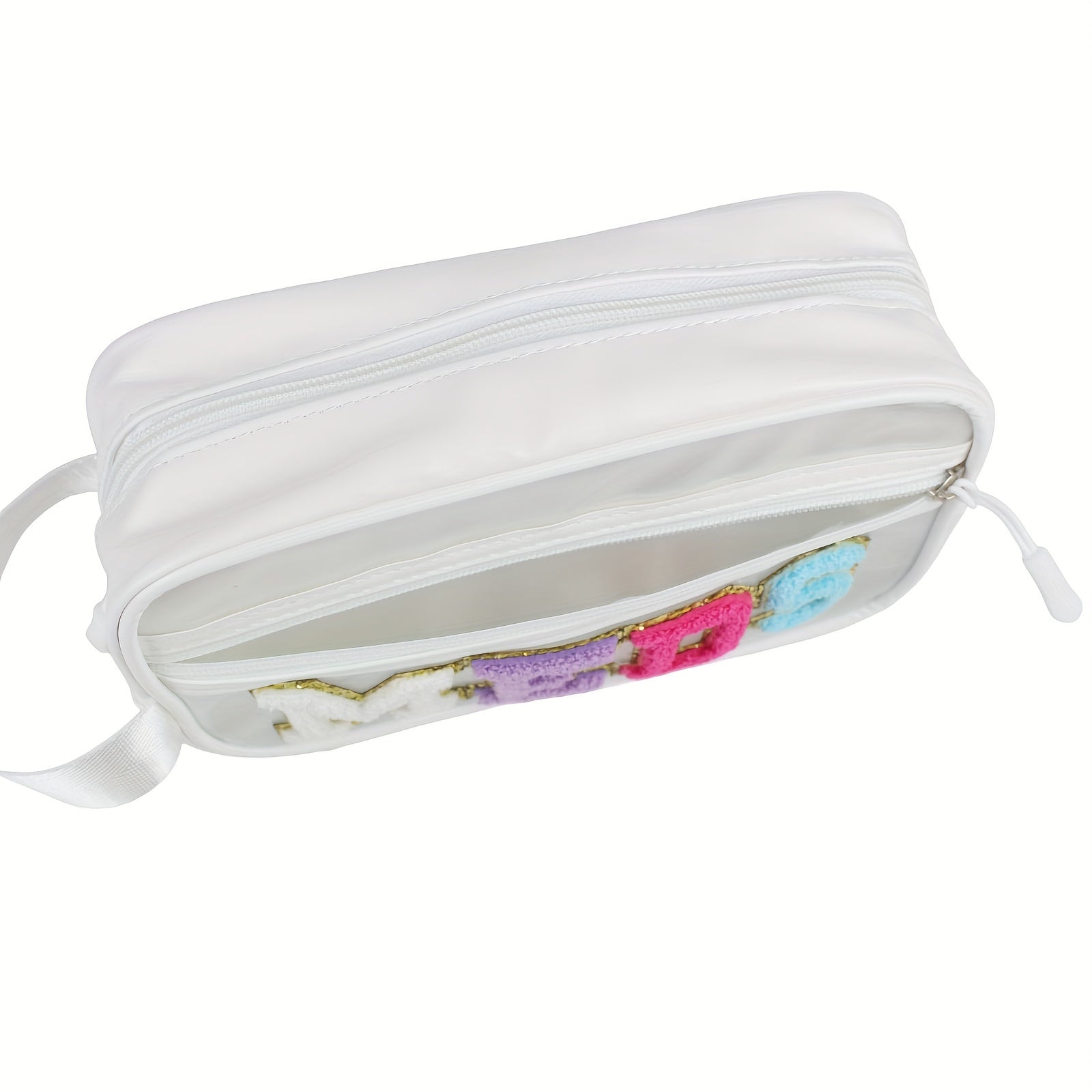 Chenille Patch Makeup Pouch & Toiletry Bag