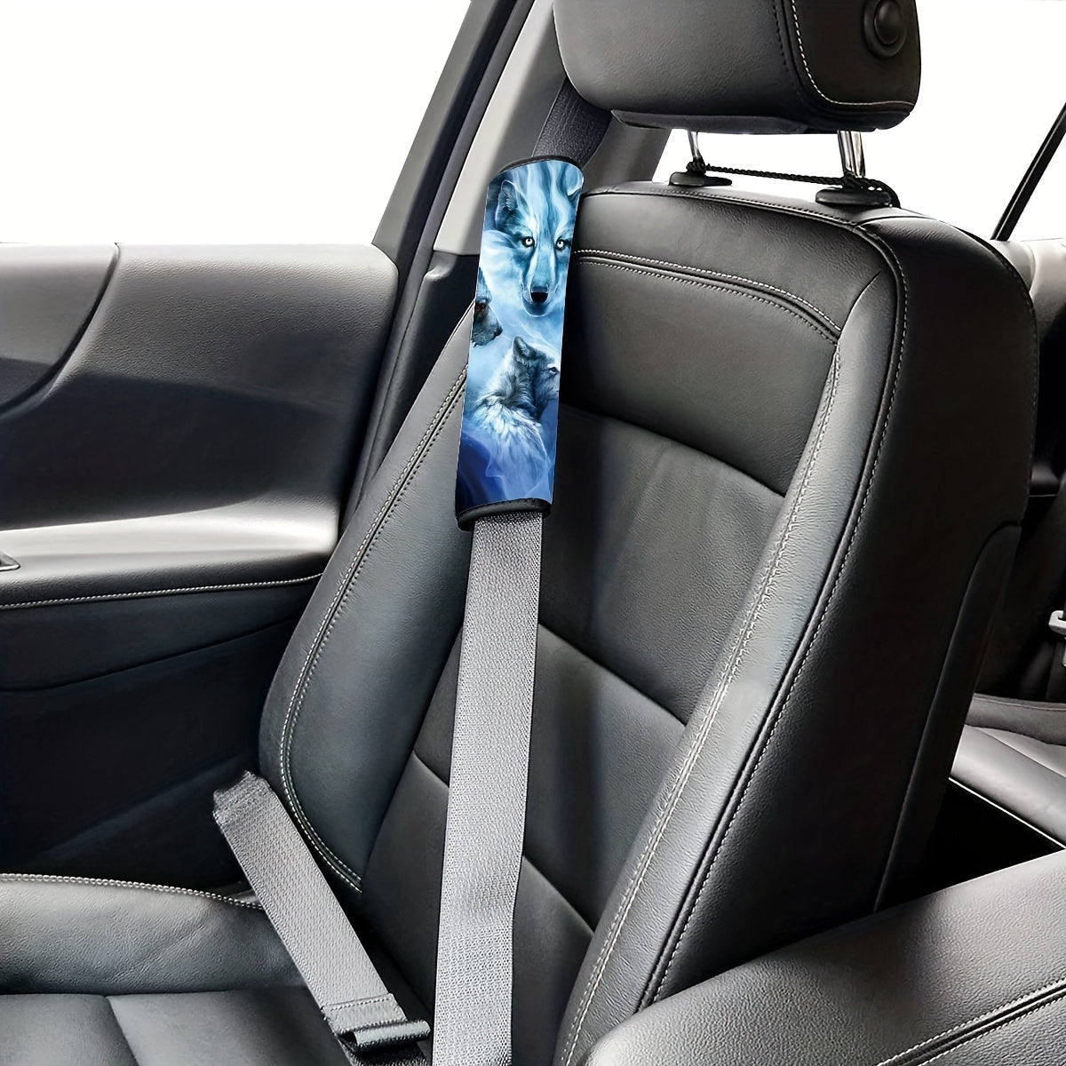 1pc Wolf Print Car Shoulder Protector