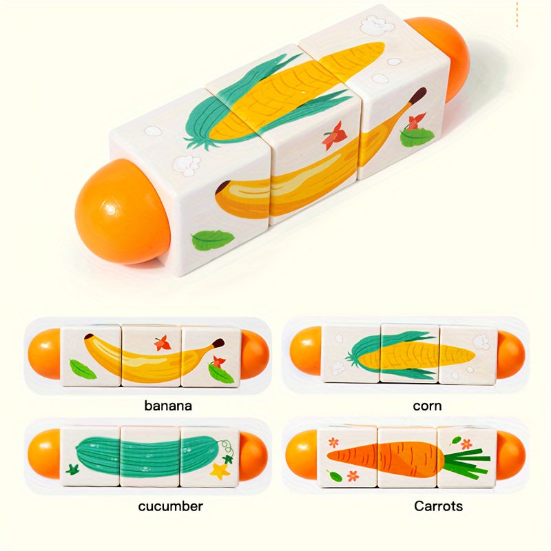 Wooden Twisting Puzzle Cubes for Toddlers - Educational Toy