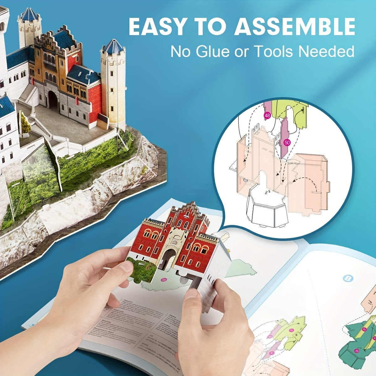 3D Neuschwanstein Castle Puzzles for Adults and Teens