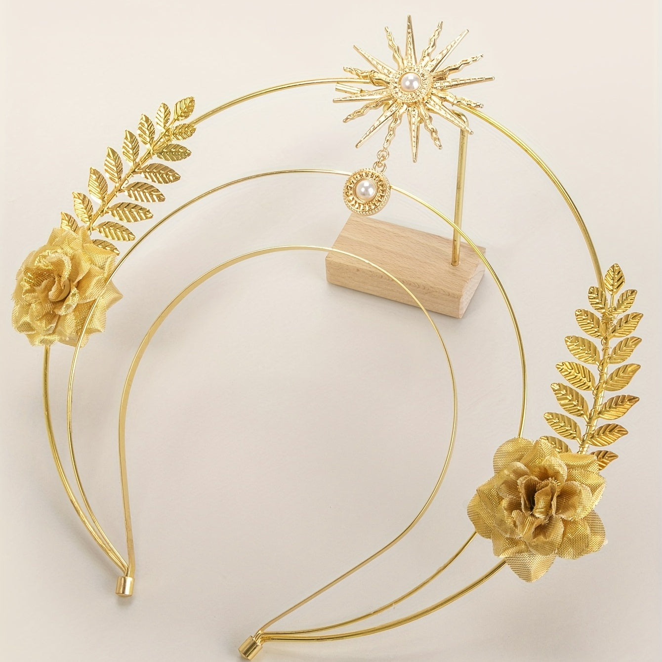 Golden Flower Headband Women's Crown For Party Birthday Cos Play