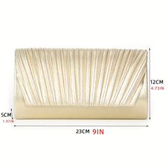Retro Ruched Clutch Square Bag Classic Evening Bag