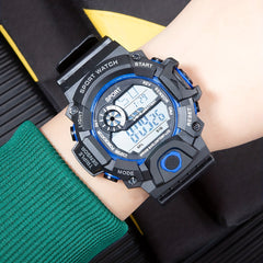 Casual Digital Screen Silicone Watchband Multifunctional Electronic Watch