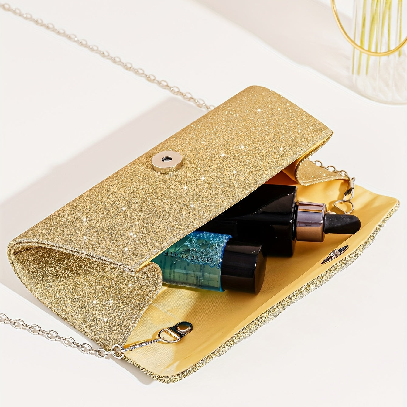 Glitter Shoulder Chain Bag Evening Clutch Wallet