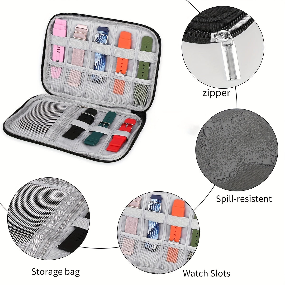 Waterproof Watch Strap Storage Bag for Outdoor Travel