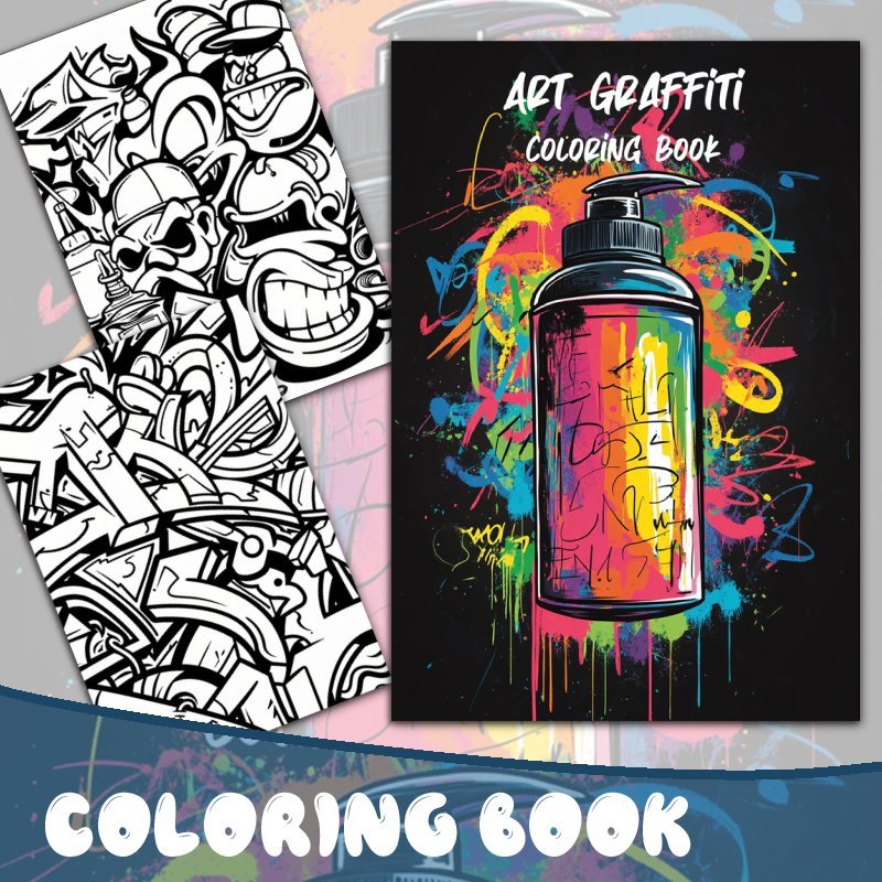 Graffiti Coloring Book for Adults, Mindfulness Relaxation