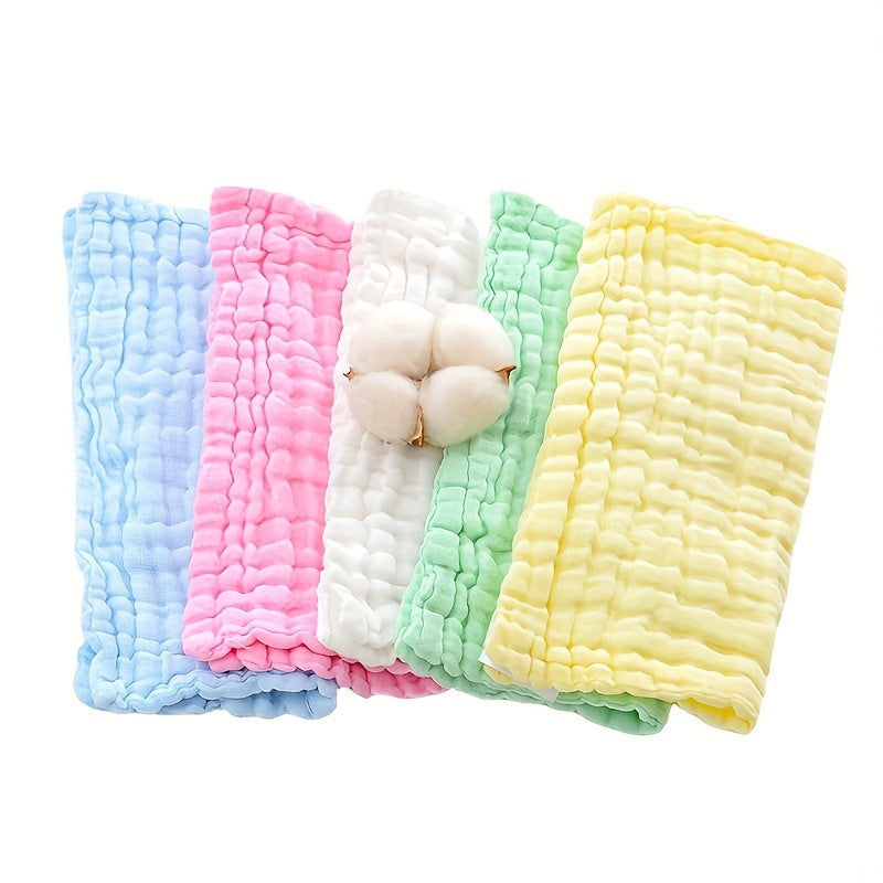 5pcs Baby Muslin Washcloths Burp Cloths Natural Cotton Baby Wipes