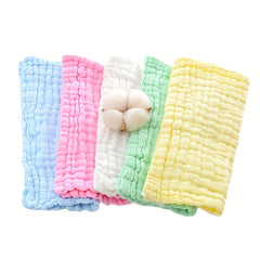 5pcs Baby Muslin Washcloths Burp Cloths Natural Cotton Baby Wipes
