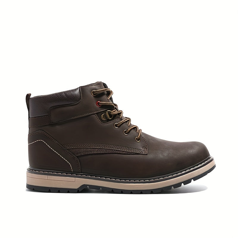 Men's Lace Up High Top Boots for Outdoor Walking
