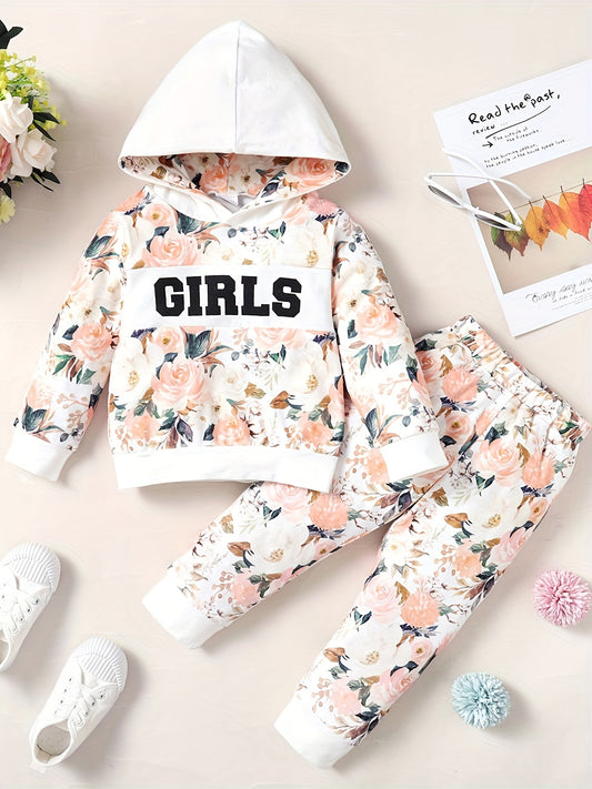 Leopard Pattern Toddler Girl's 2pcs Hoodie & Sweatpants Set