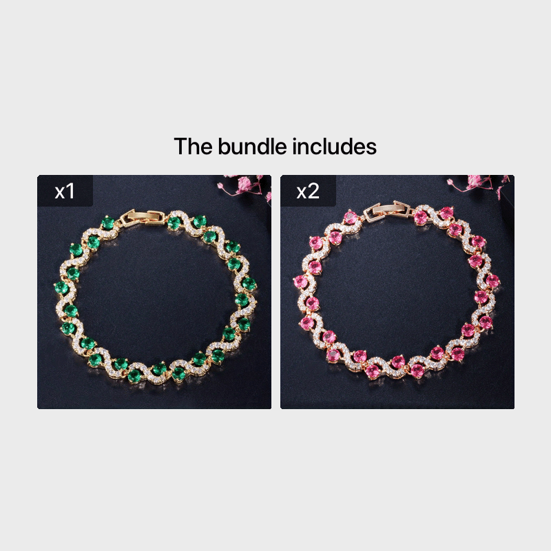 Colorful Zircon Chain Bracelet - Men's Gift for Women