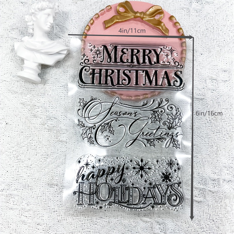 1pc Christmas Decorative Transparent Stamp Silicone Stamp Cutting Craft DIY Card