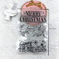 1pc Christmas Decorative Transparent Stamp Silicone Stamp Cutting Craft DIY Card