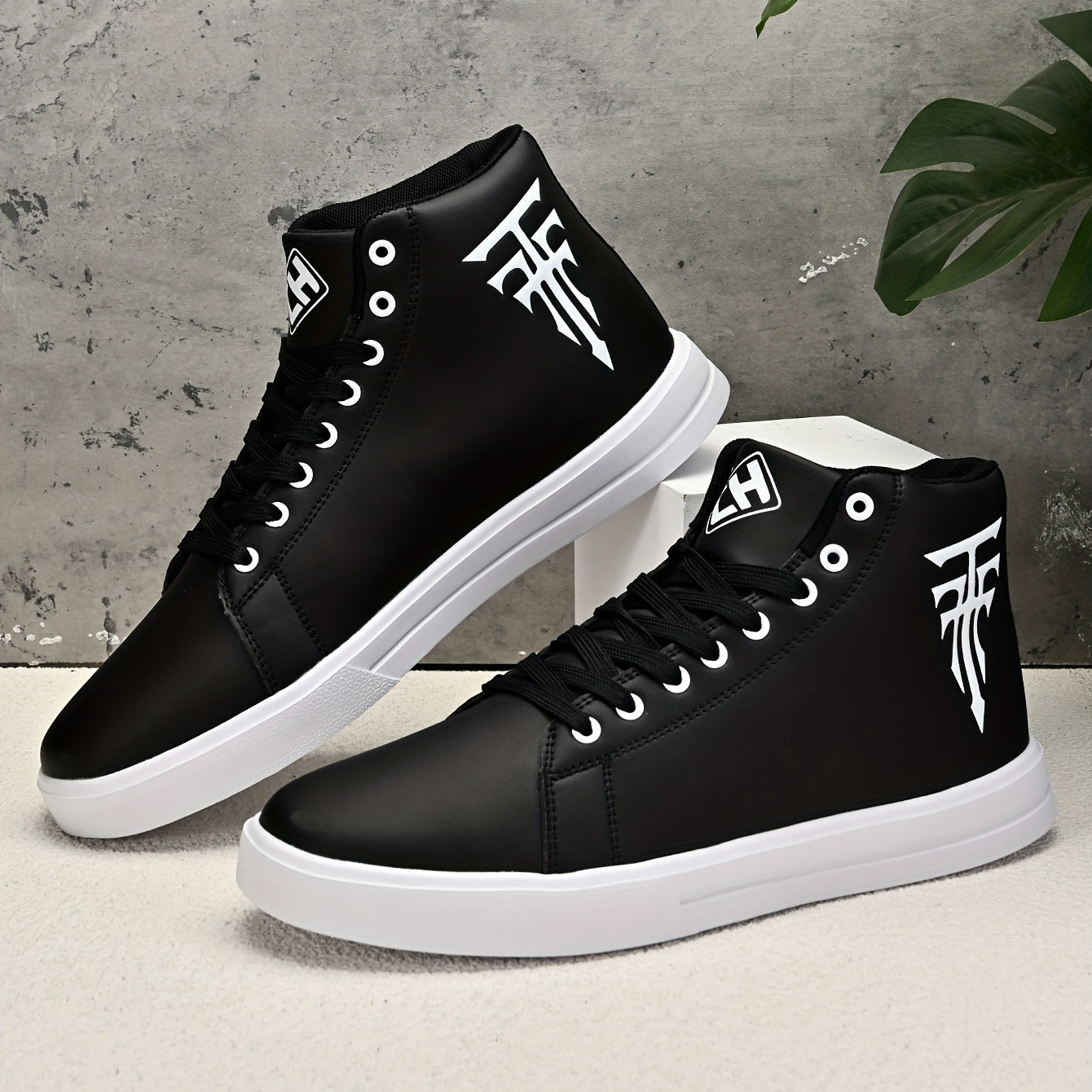Men's Symbol High Top Skate Shoes Lace Up Platform Sneakers
