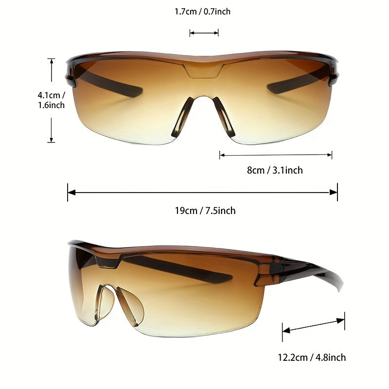 Men's Wrap Decorative Sunglasses Cycling Driving Sports Sunshade Glasses