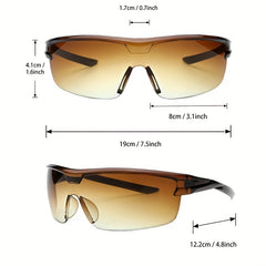 Men's Wrap Decorative Sunglasses Cycling Driving Sports Sunshade Glasses