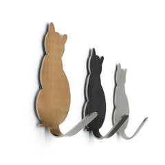 2pcs Stainless Steel Cat Shape Strong Viscose Anti Rust Hook