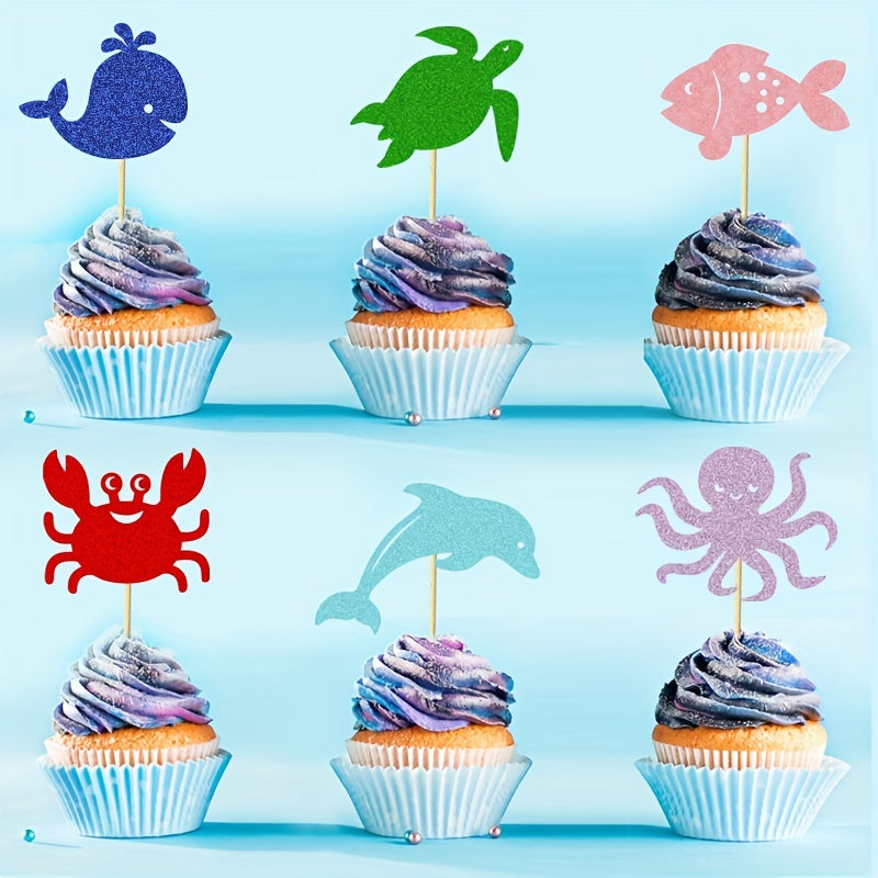 Ocean Theme Cake Inserts - Marine Animals Birthday Party Decoration