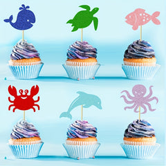 Ocean Theme Cake Inserts - Marine Animals Birthday Party Decoration