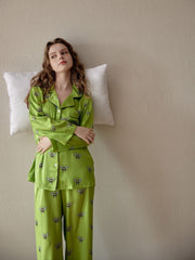 Bee Print Pajama Set Women's Sleepwear