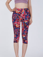 Paisley Print Skinny Capris Leggings for Women